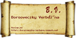 Borsoveczky Verbéna névjegykártya